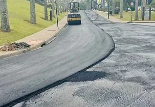 Aplicação de asfalto quente